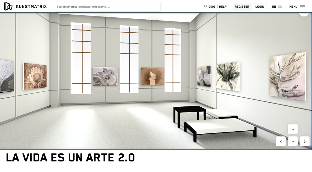 Screenshot of a 3-D, augmented art exhibition.